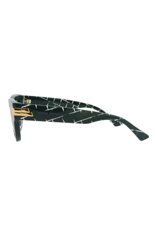 Bottega Veneta BV1035S "INTRECCIO" GREEN/CRYSTAL Sunglasses