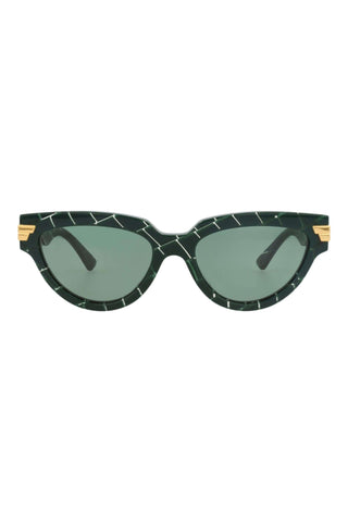 Bottega Veneta BV1035S "INTRECCIO" GREEN/CRYSTAL Sunglasses