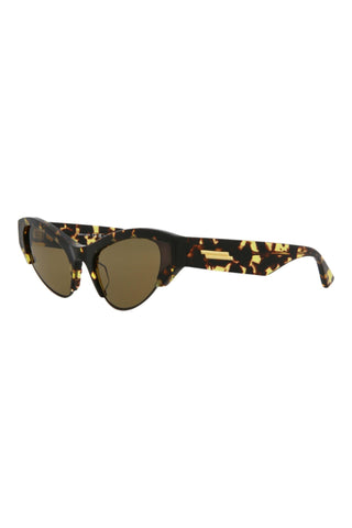 Bottega Veneta BV1102S Spotted Havana/Dark Brown Sunglasses