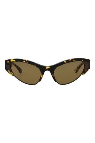 Bottega Veneta BV1102S Spotted Havana/Dark Brown Sunglasses