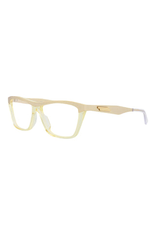 Bottega Veneta BV1133O Brushed Light Gold/Transparent Beige Eyeglasses