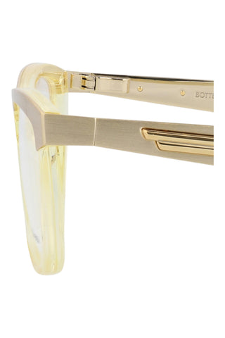 Bottega Veneta BV1133O Brushed Light Gold/Transparent Beige Eyeglasses