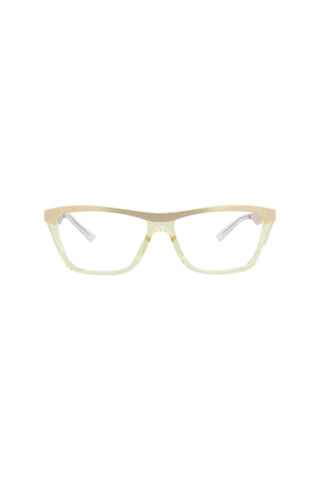 Bottega Veneta BV1133O Brushed Light Gold/Transparent Beige Eyeglasses