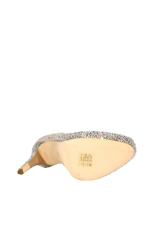 Brian Atwood Maniac Pearl Fabric Crystalized High-Heel Sandals (BACRY1000)