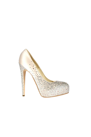 Brian Atwood Maniac Pearl Fabric Crystalized High-Heel Sandals (BACRY1000)