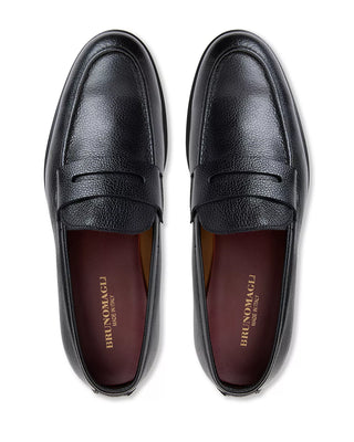 Bruno Magli Flavio black tumbled leather penny loafer view 3.