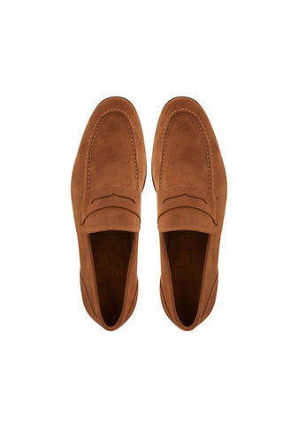 Bruno Magli Lastra Suede Unlined Slip-On Penny Loafer (BM1028)-AmbrogioShoes