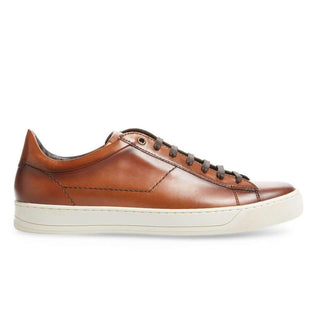 Bruno Magli Luxury Italian Handcrafted Warren Mens Shoes Cognac Italian Calfskin Sneakers (BMS1007)-AmbrogioShoes
