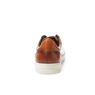 Bruno Magli Luxury Italian Handcrafted Warren Mens Shoes Cognac Italian Calfskin Sneakers (BMS1007)-AmbrogioShoes