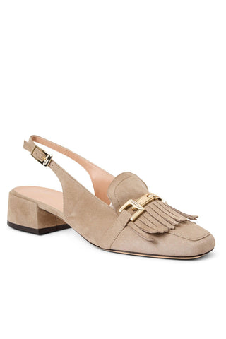 Bruno Magli Olive Women’s Shoes Suede Side Kiltie Horse-Bit Slingback Pump (BMW1038)