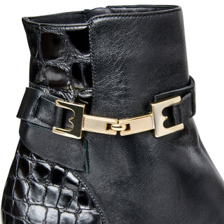 Bruno Magli Opal Women’s Shoes Crocodile Print Calf-Skin Leather Horse-Bit Ankle Boot (BMW1016)-AmbrogioShoes