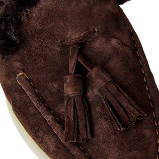 Bruno Magli Palmer Women’s Shoes Suede Leather Moccasin Tassel Slipper (BMW1005)-AmbrogioShoes