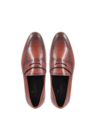 Bruno Magli Prato Calf-Skin Leather Horse-Bit Slip-On Penny Loafer (BM1003)