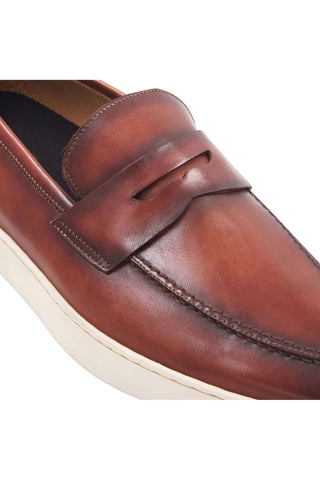 Bruno Magli Prato Calf-Skin Leather Horse-Bit Slip-On Penny Loafer (BM1003)