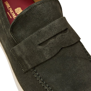 Bruno Magli Prato Men's Shoes Suede Leather Slip-On Penny Loafer (BM1003)-AmbrogioShoes