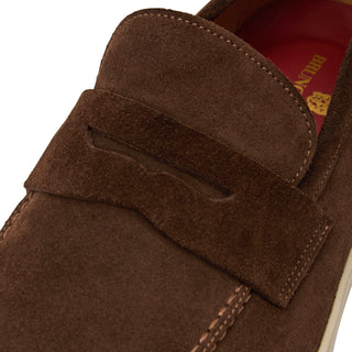Bruno Magli Prato Men's Shoes Suede Leather Slip-On Penny Loafer (BM1003)-AmbrogioShoes