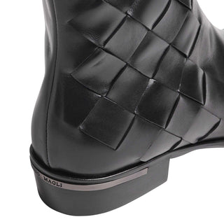 Bruno Magli Riccardo Men's Shoes Black Cuban Heel Boots (BM1430)-AmbrogioShoes