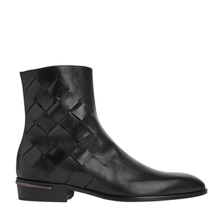Bruno Magli Riccardo Men's Shoes Black Cuban Heel Boots (BM1430)-AmbrogioShoes