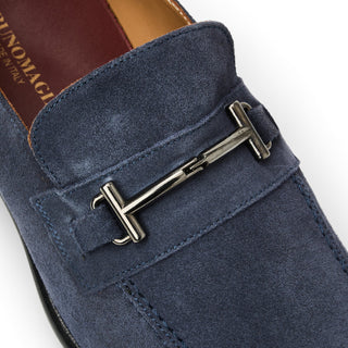 Bruno Magli Sante Men's Shoes Suede Leather Horse-Bit Loafer (BM1020)-AmbrogioShoes