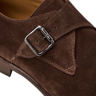Bruno Magli Solero Men's Shoes Suede Leather Single Monk-Strap (BM1026)-AmbrogioShoes
