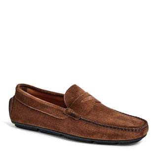 Bruno Magli Taranto Men's Shoes Suede Leather Moccasin Penny Driver (BM1067)-AmbrogioShoes