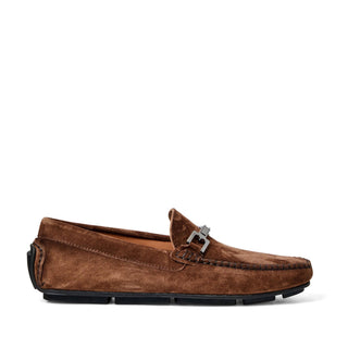 Bruno Magli Taso Men's Shoes Suede Leather Horse-Bit Moccasin Driver (BM1066)-AmbrogioShoes
