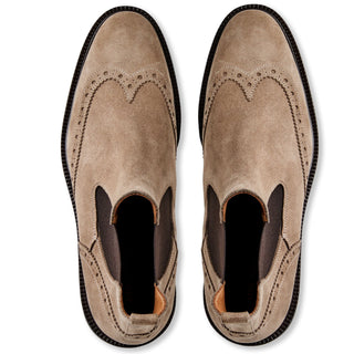 Bruno Magli Vespa Men's Shoes Suede Leather Slip-On Wing-Tip Chelsea Boot (BM1054)-AmbrogioShoes