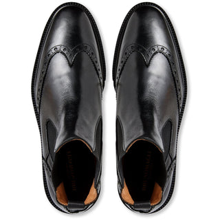 Bruno Magli Vespa Men's Shoes Supple Calf-Skin Leather Slip-On Wing-Tip Chelsea Boot (BM1053)-AmbrogioShoes