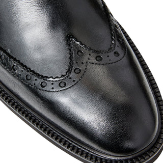 Bruno Magli Vespa Men's Shoes Supple Calf-Skin Leather Slip-On Wing-Tip Chelsea Boot (BM1053)-AmbrogioShoes