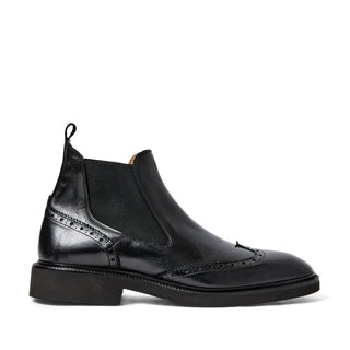 Bruno Magli Vespa Men's Shoes Supple Calf-Skin Leather Slip-On Wing-Tip Chelsea Boot (BM1053)-AmbrogioShoes