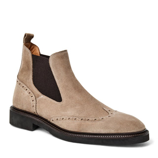 Bruno Magli Vespa Suede Leather Slip-On Wing-Tip Chelsea Boot (BM1054)-AmbrogioShoes