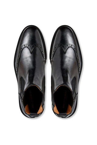 Bruno Magli Vespa Supple Calf-Skin Leather Slip-On Wing-Tip Chelsea Boot (BM1053)-AmbrogioShoes