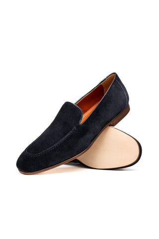 Bruno Suede Loafer - Navy-Dellamoda
