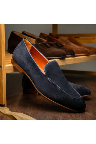 Bruno Suede Loafer - Navy-Dellamoda