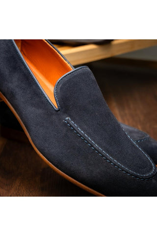Bruno Suede Loafer - Navy-Dellamoda