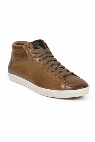Burberry Women's Designer Shoes Ashed Leather High-Top Sneakers (BUR041)