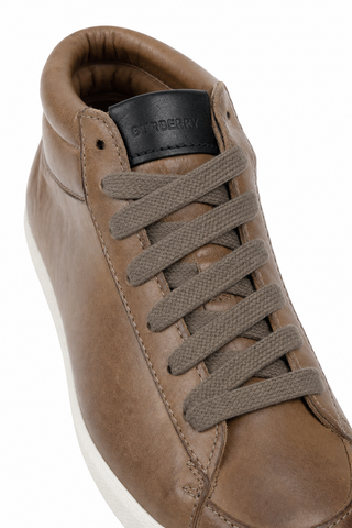 Burberry Women's Designer Shoes Ashed Leather High-Top Sneakers (BUR041)