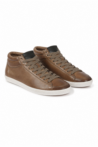 Burberry Women's Designer Shoes Ashed Leather High-Top Sneakers (BUR041)