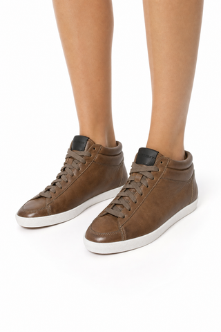 Burberry Women's Designer Shoes Ashed Leather High-Top Sneakers (BUR041)
