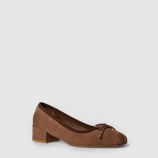 Aquatalia Camalfi suede pump in Ash Brown - view 2