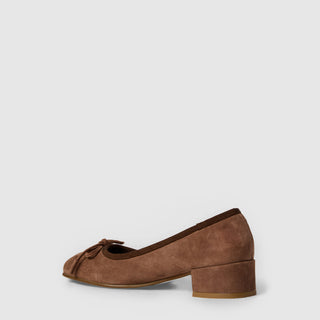 Aquatalia Camalfi suede pump in Ash Brown - view 4