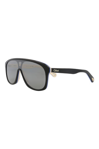 Chloé   TRILAYER BLACK/BLUE/IVORY Sunglasses