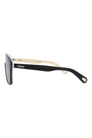 Chloé   TRILAYER BLACK/BLUE/IVORY Sunglasses