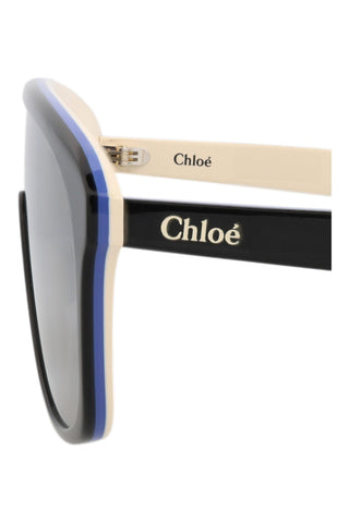 Chloé   TRILAYER BLACK/BLUE/IVORY Sunglasses