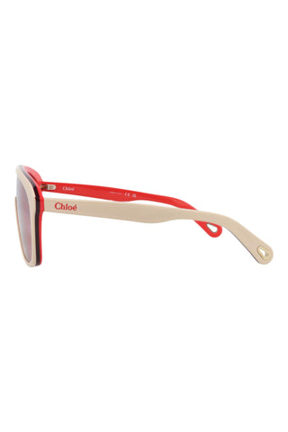 Chloé   TRILAYER IVORY/BURGUNDY/RED Sunglasses