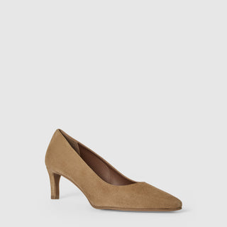 Aquatalia Chloe suede pump in Champagne - view 2