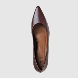 Aquatalia Chloe leather pump in Wine - view 3