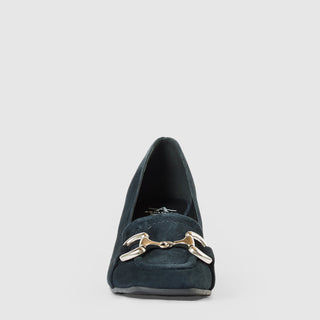 Aquatalia Claudine suede pump in Navy - view 5