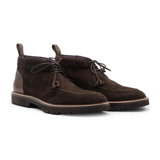 Zelli Italia Campo Men's Shoes Nicotine Goat-Skin Suede Chukka Boot (ZEL1072)