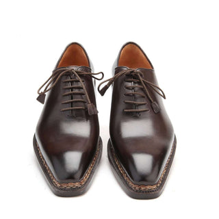 Caporicci Men's Luxury Italian Shoes Brown Calfskin Oxfords ART1400 (CAP1009)-AmbrogioShoes